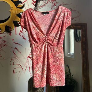 Studio Donatella Pink Floral Patterned Top XL